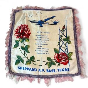 Vintage Sheppard Air Force Base, Texas Souvenir-Sweetheart Pillow Sham